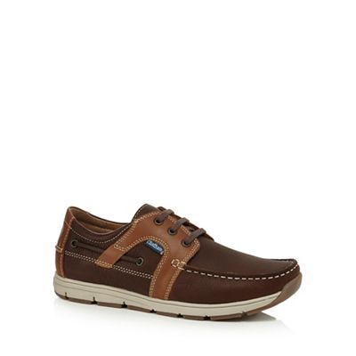 Brown leather 'Byron' boat shoes
